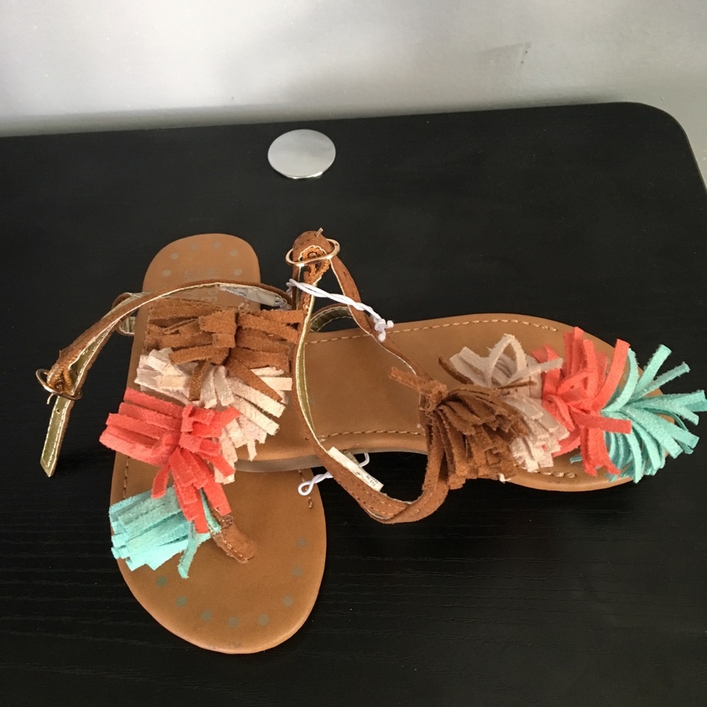 Sandals kids chestnut faux suede